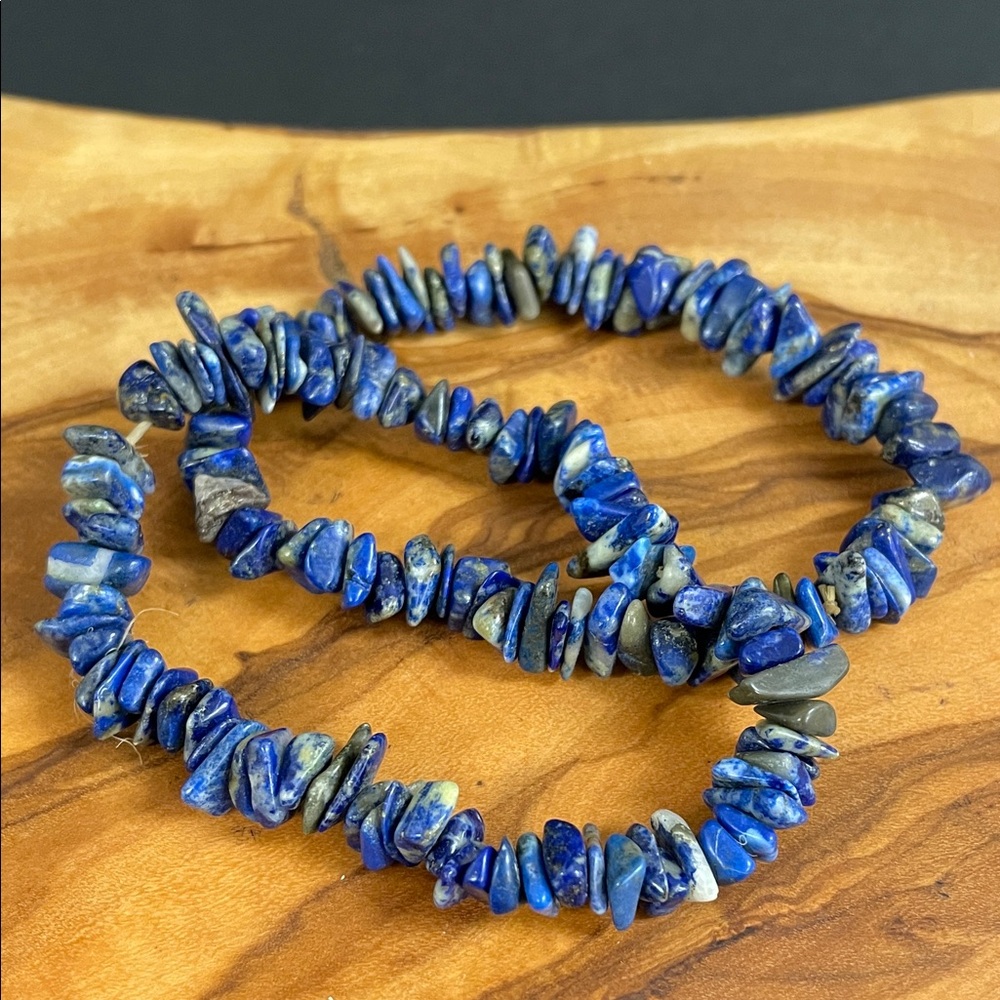 Set of 2 Vintage Lapis Lazuli Stretch Bracelets